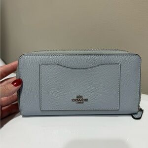 Coach Gray Zip-Around Wallet
